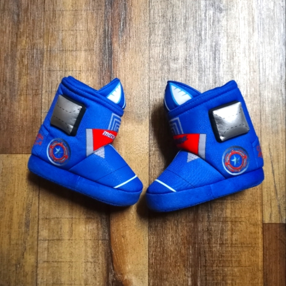 Toddler Boys Sz 5-6 Captain America Boot Slippers